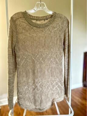 Beige Long Sleeve Knit Sweater